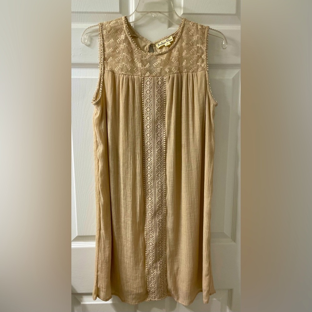 Indigo Rose Gauze with Lace Dress